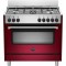 La Germania AMN96 5 E VI V GN Κουζίνα 115lt με Εστίες Φυσικού Αερίου Π90εκ. Κόκκινη