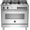 La Germania AMN96 5 G X T GN Κουζίνα Φυσικού Αερίου & Ρεύματος 115lt με Εστίες Φυσικού Αερίου Π89.7εκ. Inox