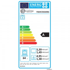 Neox F66 4 COG G K BG GPL Φούρνος Υγραερίου άνω Πάγκου 64lt Π60cm Μαύρος