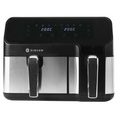 Singer AF-4630 Φριτέζα Αέρος με Διπλό Αποσπώμενο Κάδο 8.6lt Μαύρη