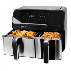 Singer AF-4630 Φριτέζα Αέρος με Διπλό Αποσπώμενο Κάδο 8.6lt Μαύρη