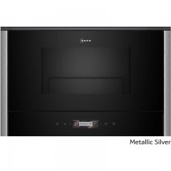 Neff Εντοιχιζόμενος Φούρνος Μικροκυμάτων με Grill 21lt Μαύρος / Metallic Silver