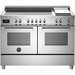 Bertazzoni PRO12 5I 2E X T Κουζίνα με 5 Επαγωγικές Εστίες + Teppanyaki & 2 Φούρνους Π120εκ. Inox 