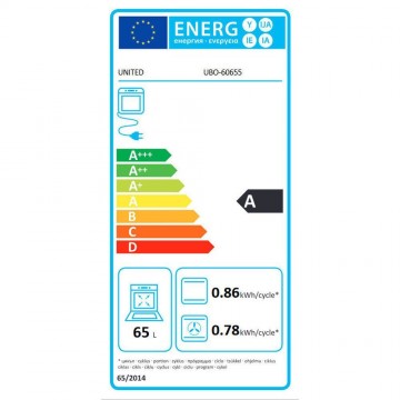 United UBO-60655 + MVF-65395 Φούρνος άνω Πάγκου 65lt με Κεραμικές Εστίες Π59.5εκ. Inox