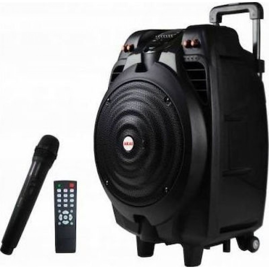 Akai SS023A-X10 φορητό ηχείο Bluetooth με ενισχυτή και μικρόφωνο και ρόδες μεταφοράς Akai SS023A-X10 φορητό ηχείο Bluetooth με ενισχυτή και μικρόφωνο και ρόδες μεταφοράς